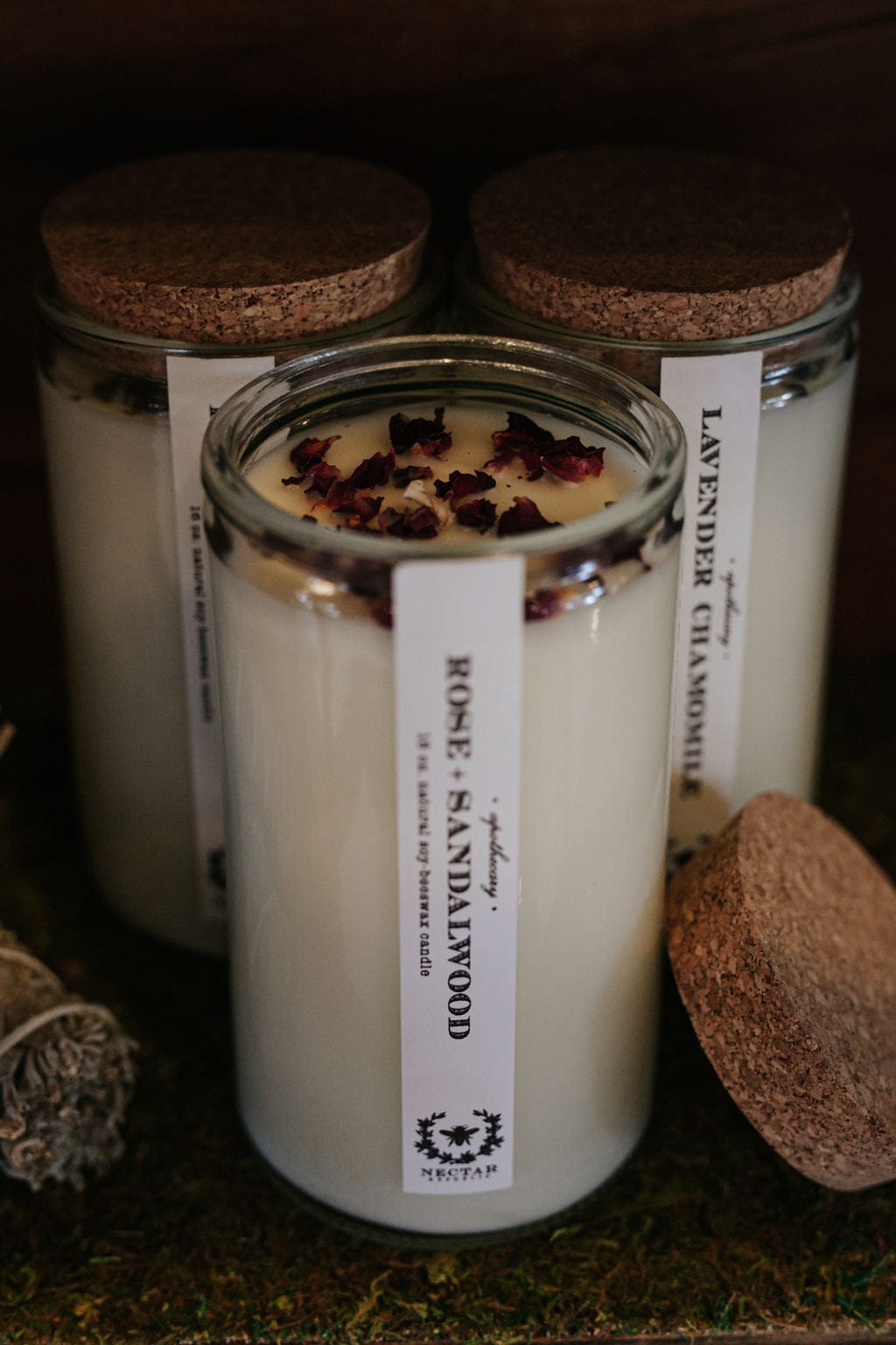 Nectar Republic candles Rose Sandalwood: Apothecary Candle - Balancing