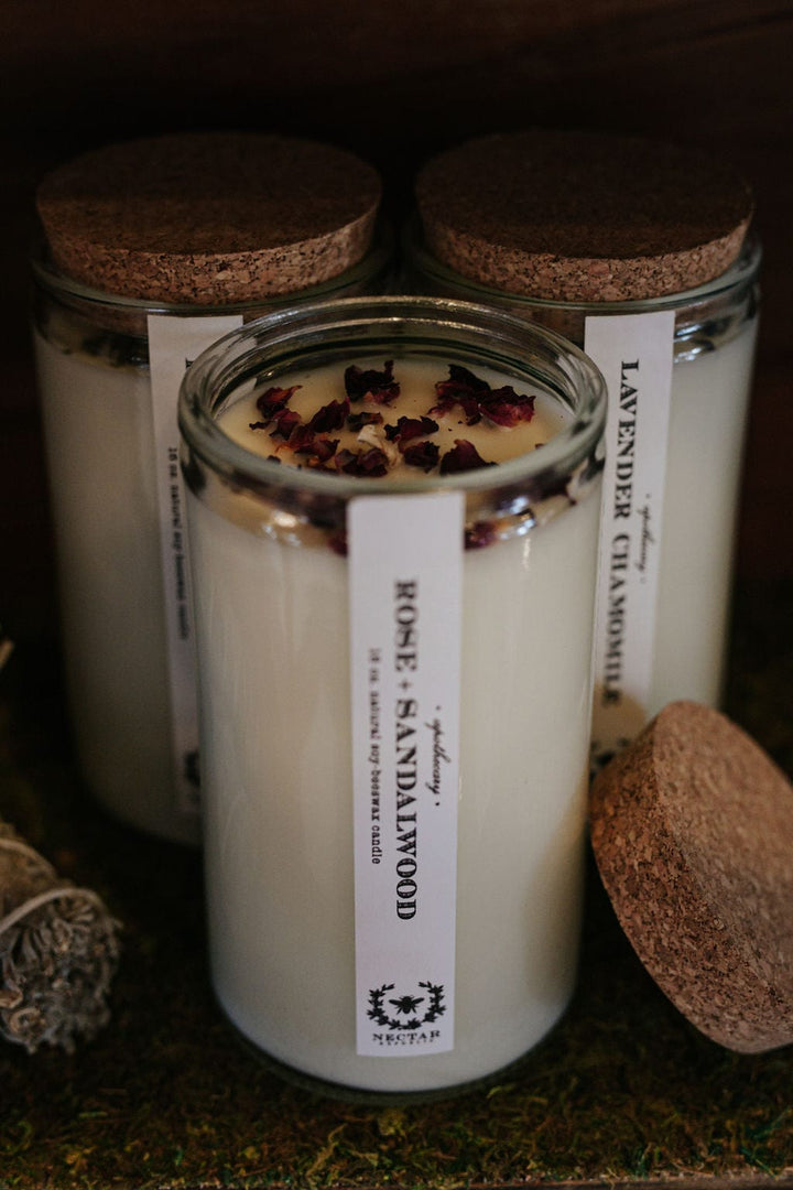 Nectar Republic candles Rose Sandalwood: Apothecary Candle - Balancing