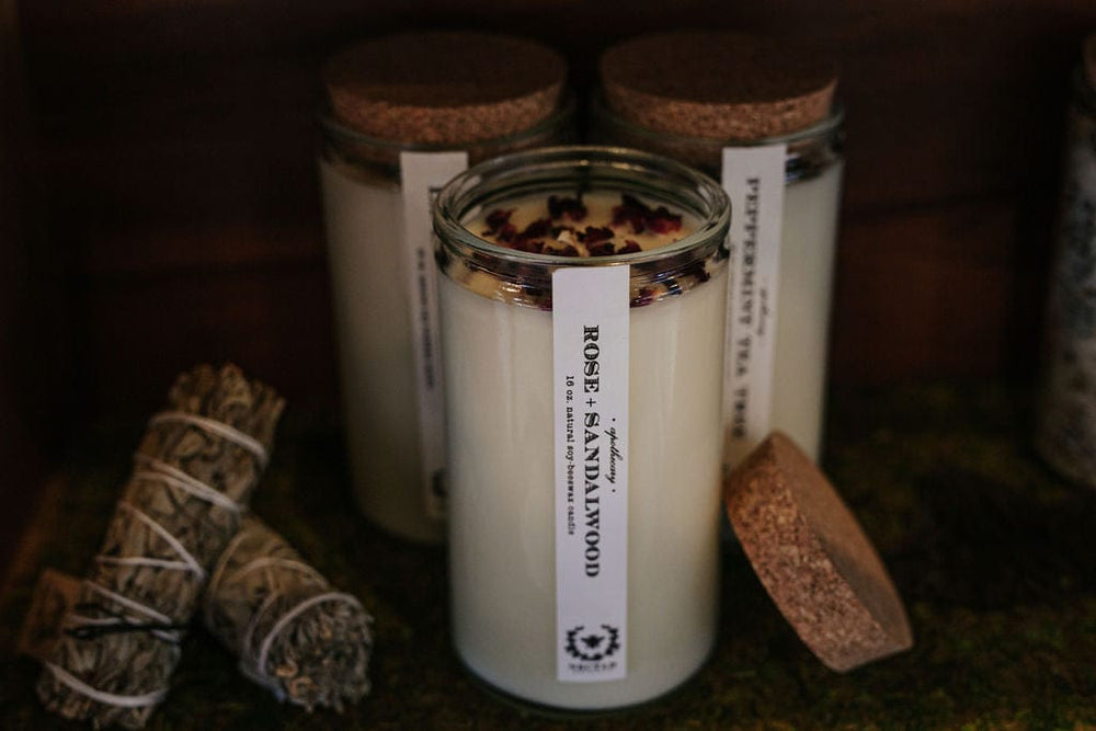 Nectar Republic candles Rose Sandalwood: Apothecary Candle - Balancing