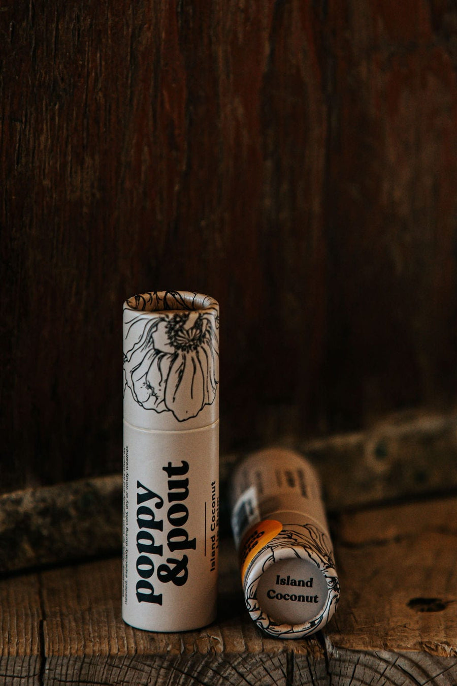 Poppy and Pout Personal Care Lip Balm, Island Coconut