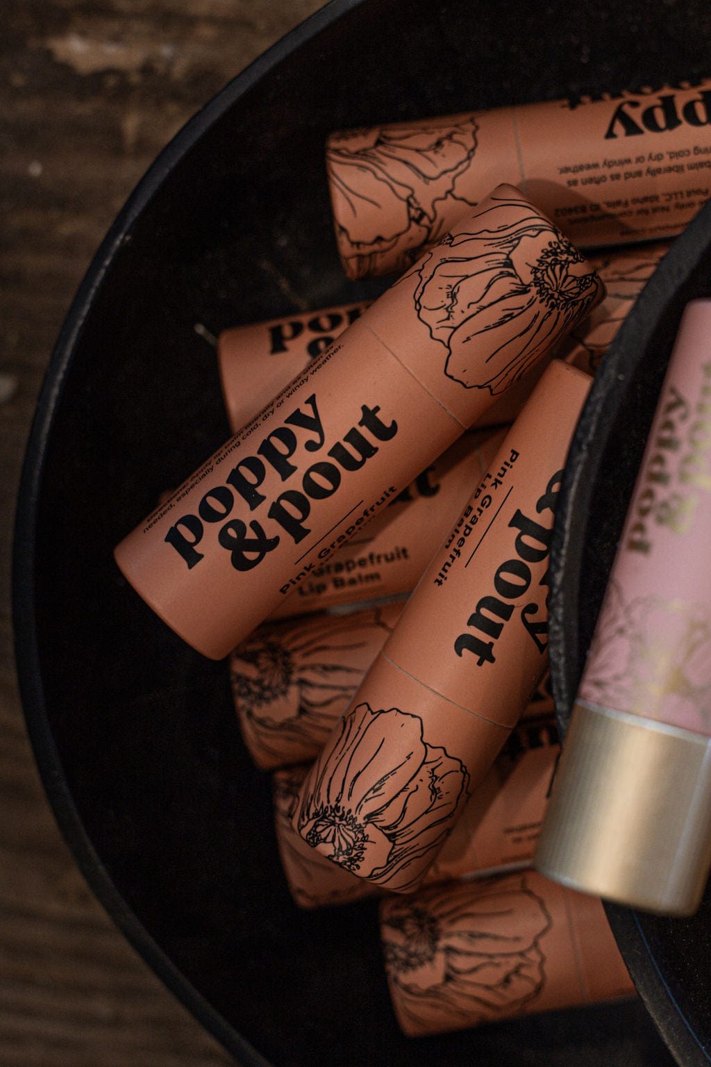 Poppy and Pout Personal Care Lip Balm, Pink Grapefruit