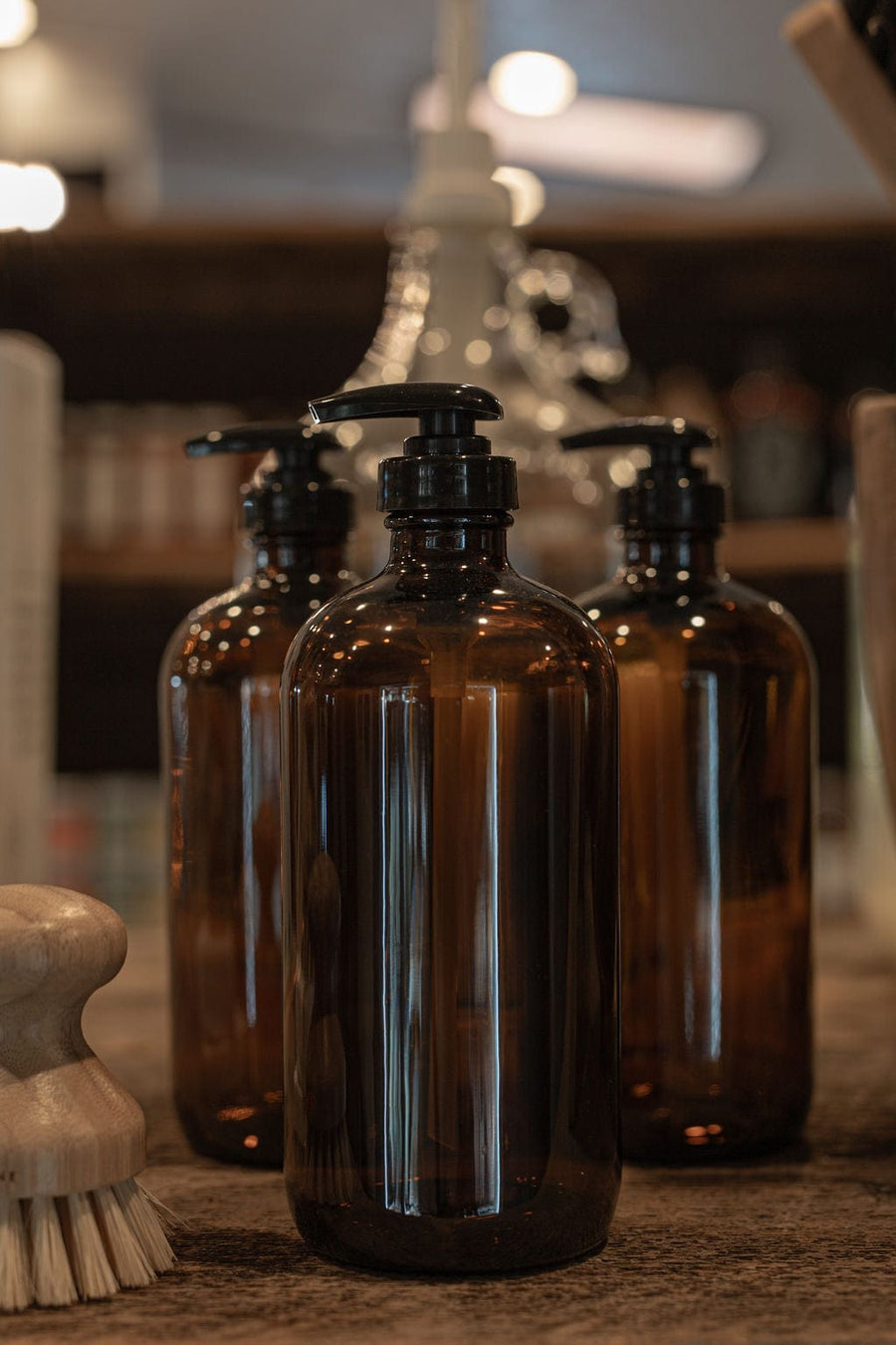 Re:Plenish Zero Waste Cleaning Supplies Amber Glass Bottle w/ Pump