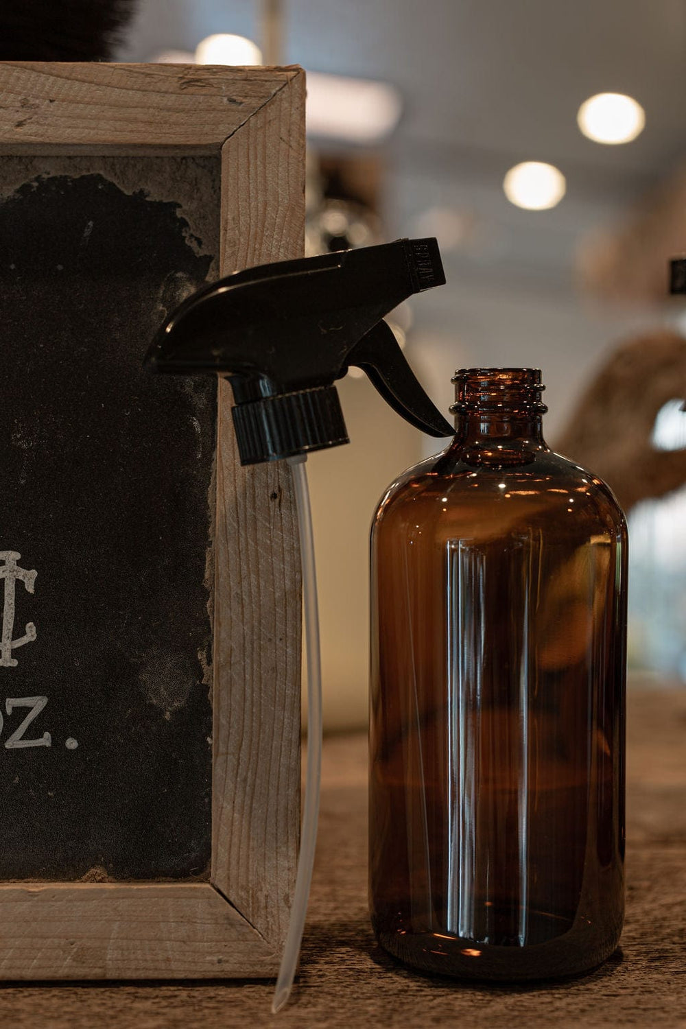 Re:Plenish Zero Waste Cleaning Supplies Amber Glass Bottle w/ Spray Cap