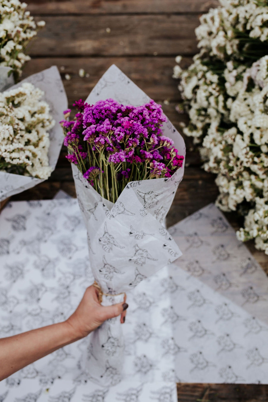 The Kinlands Large Pink Dried Statice Flower Bouquet
