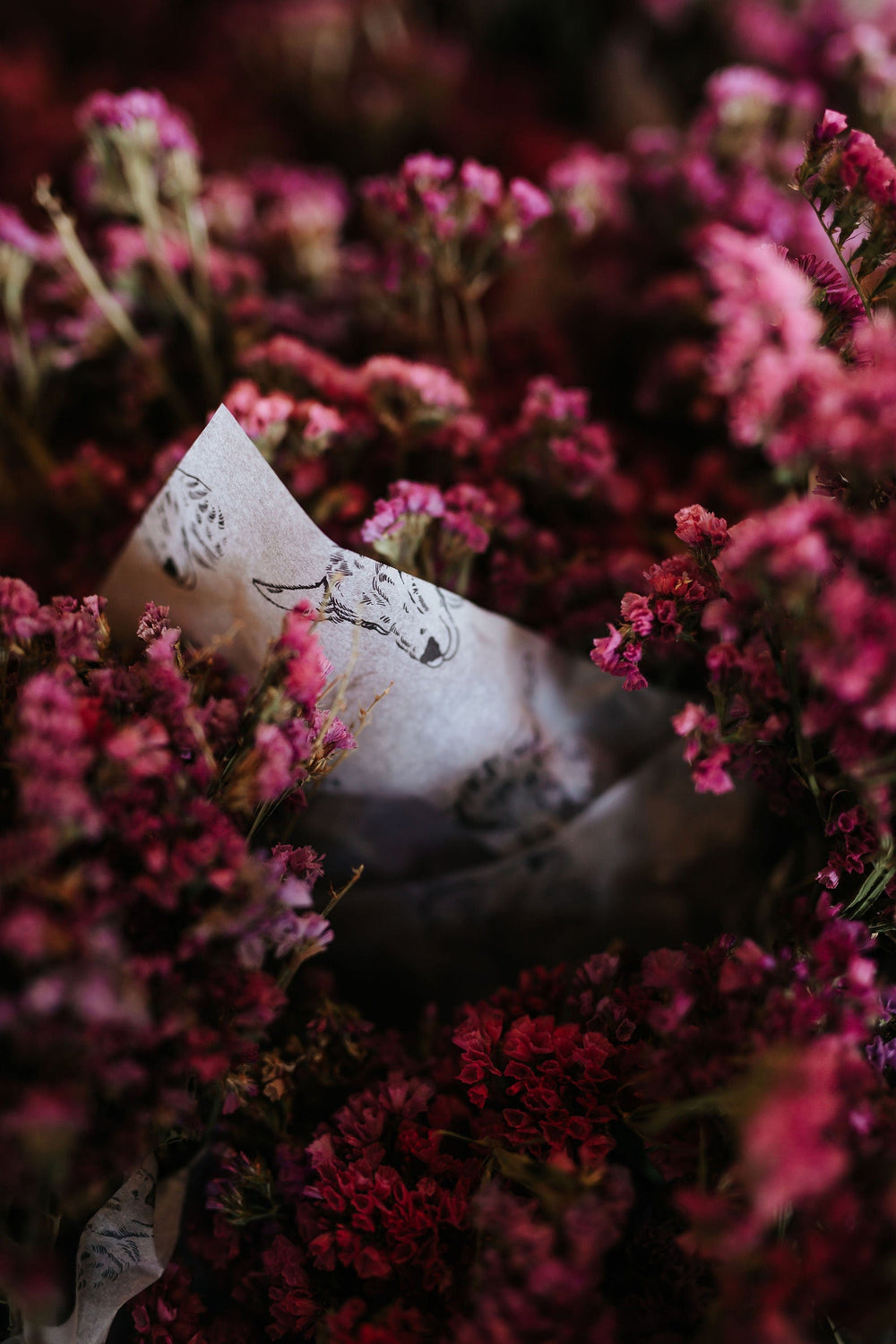 The Kinlands Large Pink Dried Statice Flower Bouquet