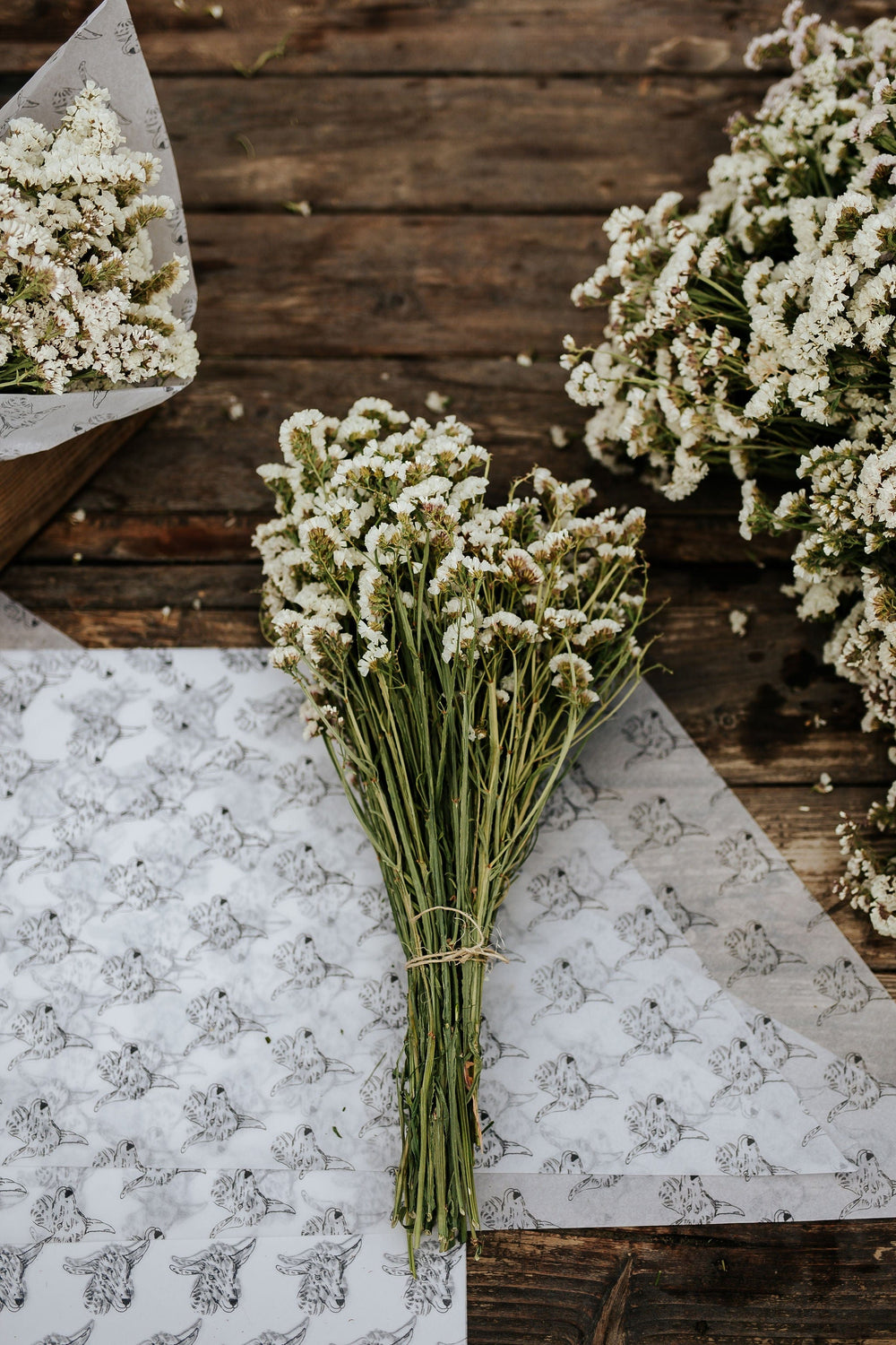 The Kinlands Large White Dried Statice Floral Bouquet