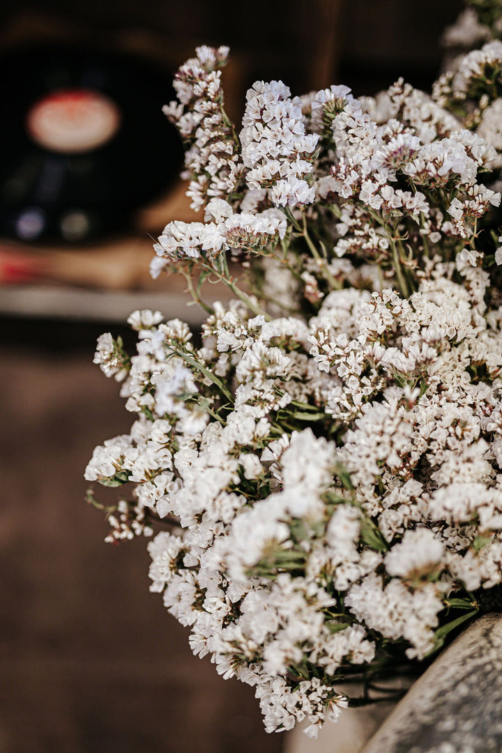 The Kinlands Large White Dried Statice Floral Bouquet