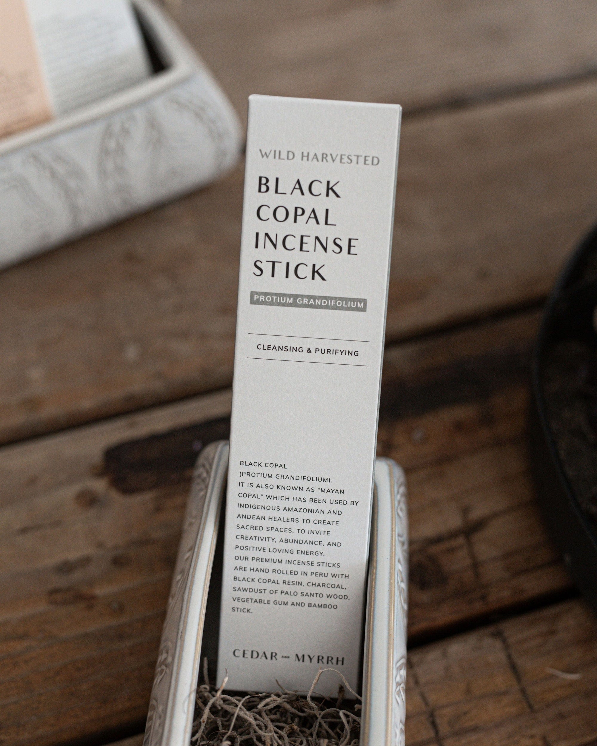 Cedar and Myrrh Incense Black Copal Incense Stick