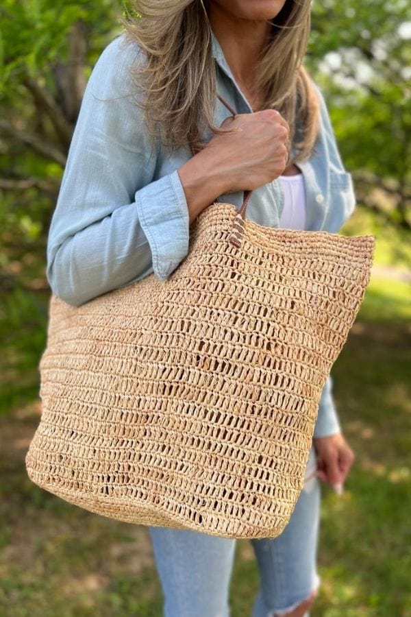 Chloe Alexis Accessories Natural The Maui Raffia Tote Bag