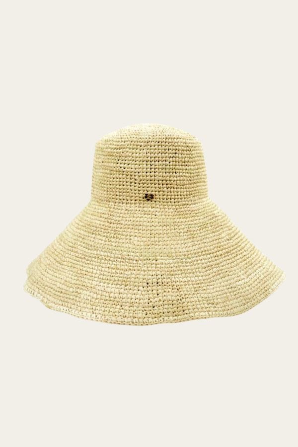 Chloe Alexis Accessories Natural The Wide Brim Bucket Hat Raffia Hat