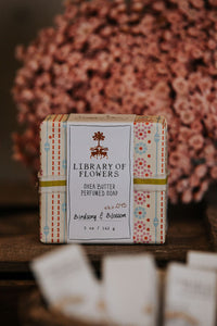 Library of Flowers Personal Care Floral Stripe Square Soap Birdsong and Blossom Shea Butter Soap