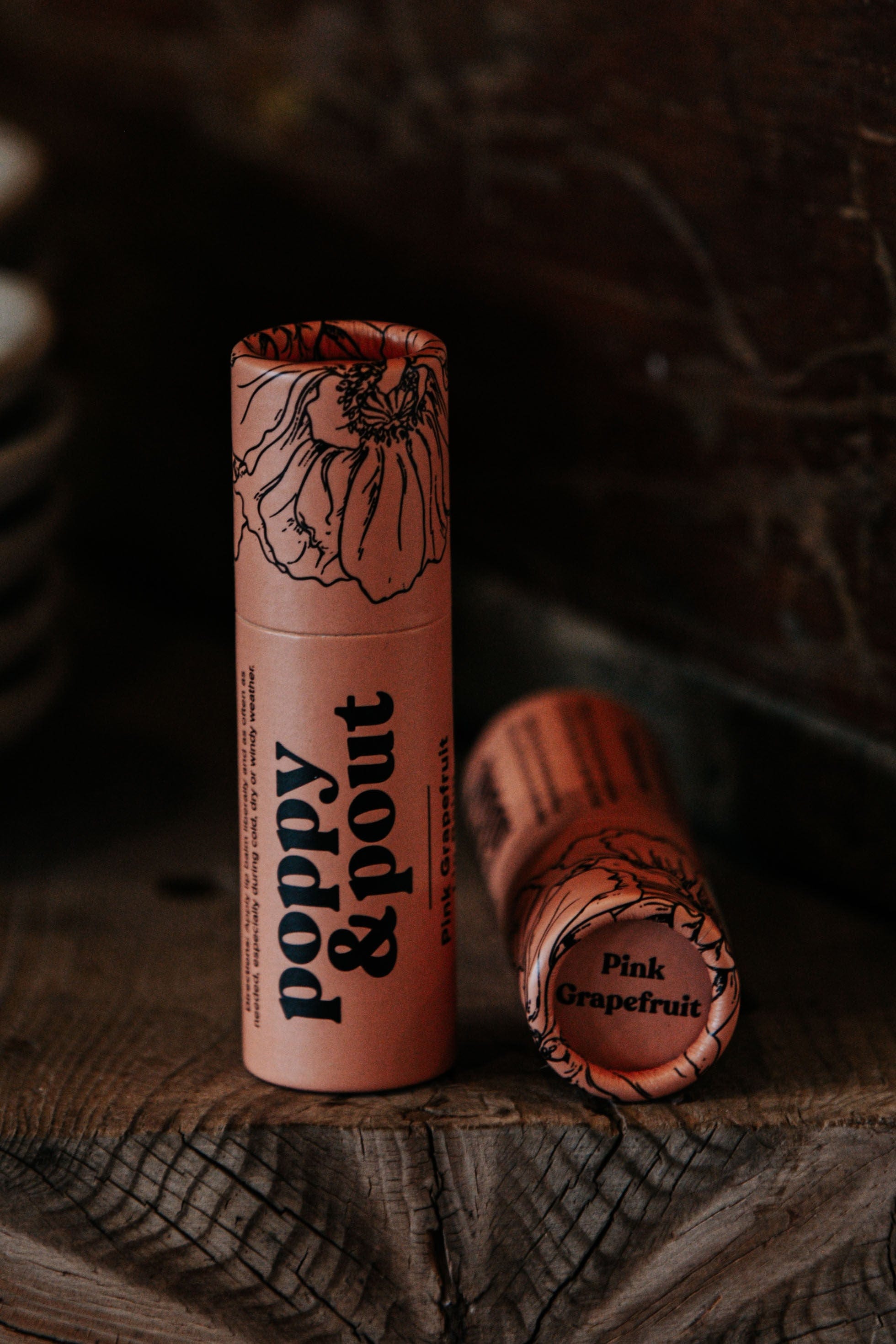 Poppy and Pout Personal Care Lip Balm, Pink Grapefruit