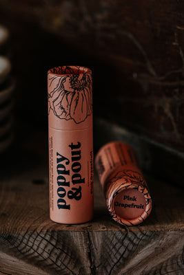 Poppy and Pout Personal Care Lip Balm, Pink Grapefruit