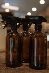 Re:Plenish Zero Waste Cleaning Supplies Amber Glass Bottle w/ Spray Cap