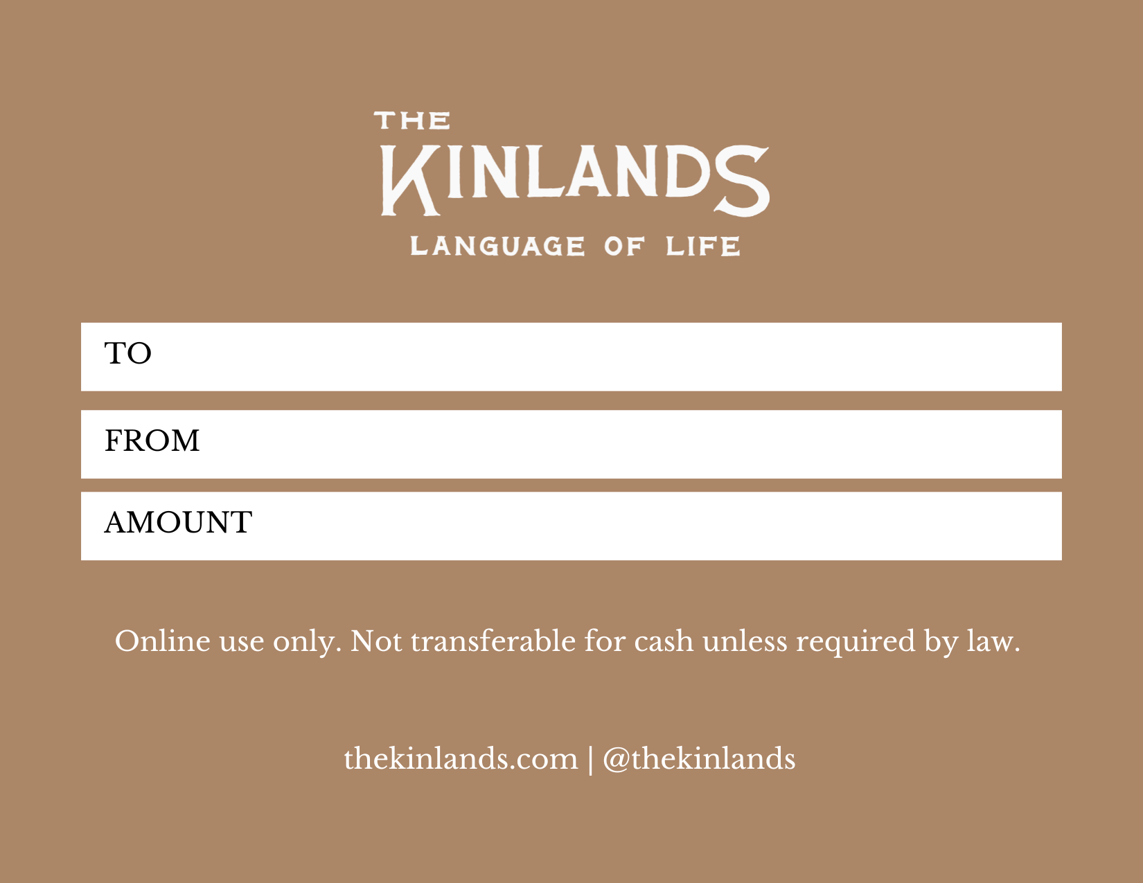 The Kinlands The Kinlands Online Shoppe Digital Gift Card